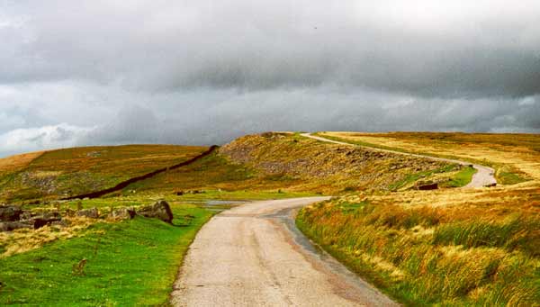 Narrow road through the moors