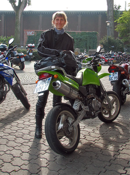 Green, lean motorcycle