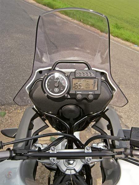 the dashboard of the Yamaha Tenere