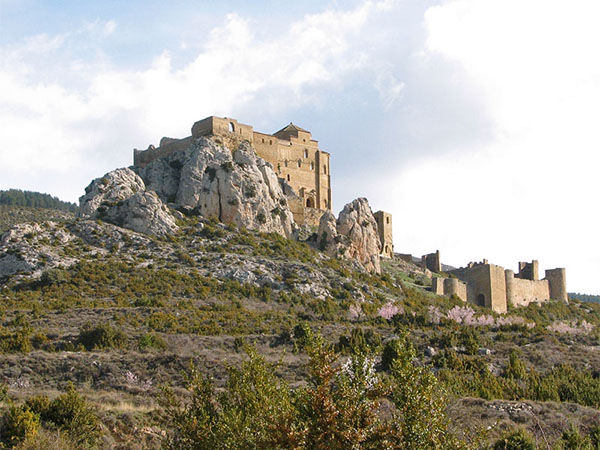 Castle and walls, as if growing out of the white rock beneath