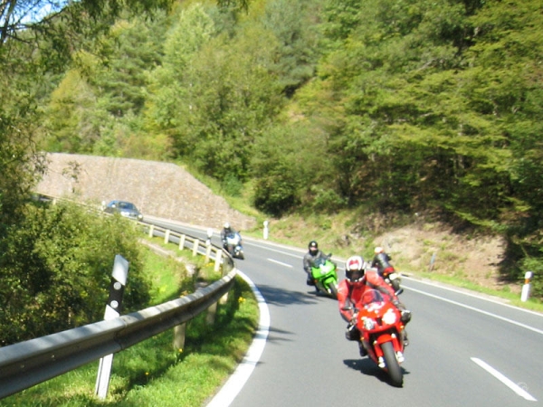 Motorcycle riders in a corner