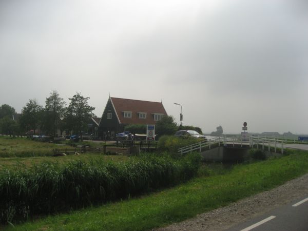 Wooden house, bridges and grass