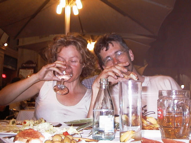 Sylvia eand Ernst behind a glass of beer