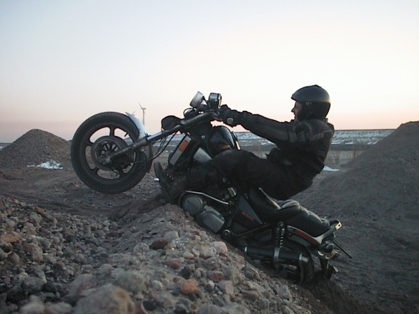 Honda Magna stuck in the sand