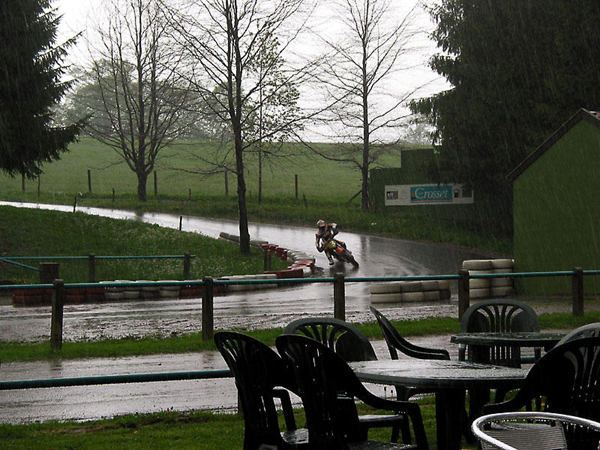 Supermotard during rain