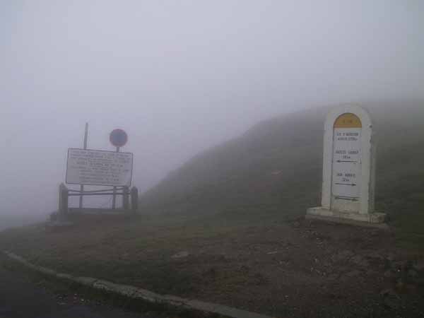 Mist on top of a mountain pass